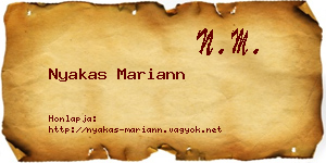 Nyakas Mariann névjegykártya